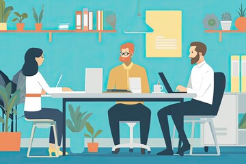 a man and woman are sitting at a desk with a computer, An illustrator finds inspiration in unexpected places