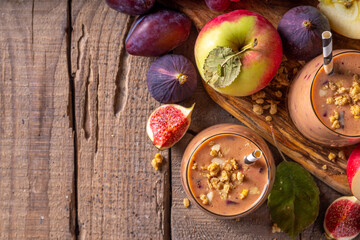 Autumn fruit smoothie yogurt drink