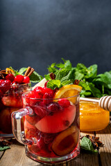 Hot fruity punch or mulled wine