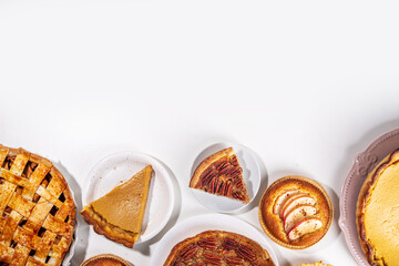 Assorted homemade fall pies and cakes