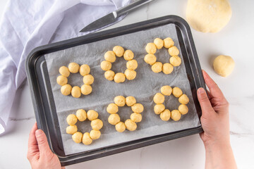 Cooking making trendy mochi donuts