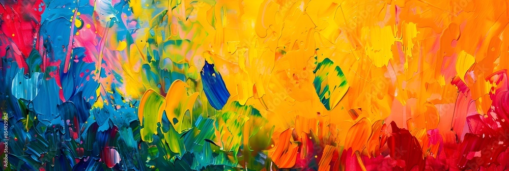 Poster Vibrant Explosion of Color An Abstract Masterpiece Capturing the Essence of Creative Expression