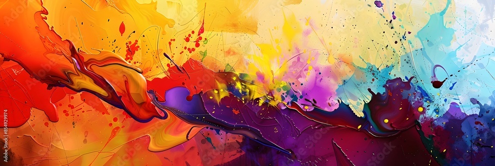 Aufkleber vibrant explosion of color and emotion in abstract digital art