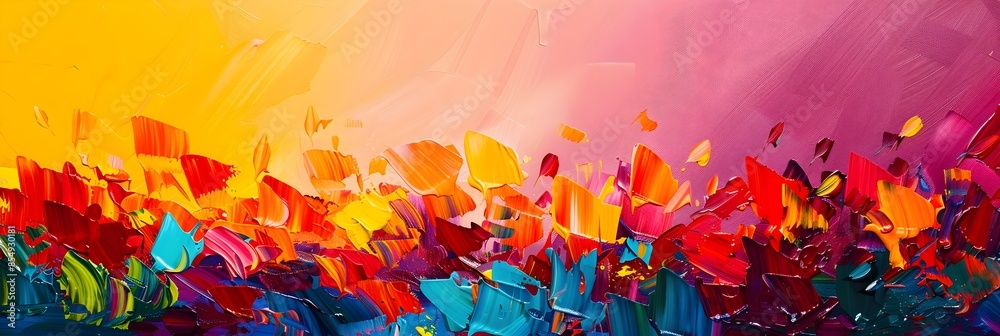 Poster vibrant explosion of color and movement a captivating abstract painting