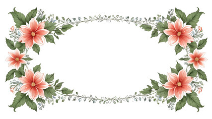 Transparent floral border design.