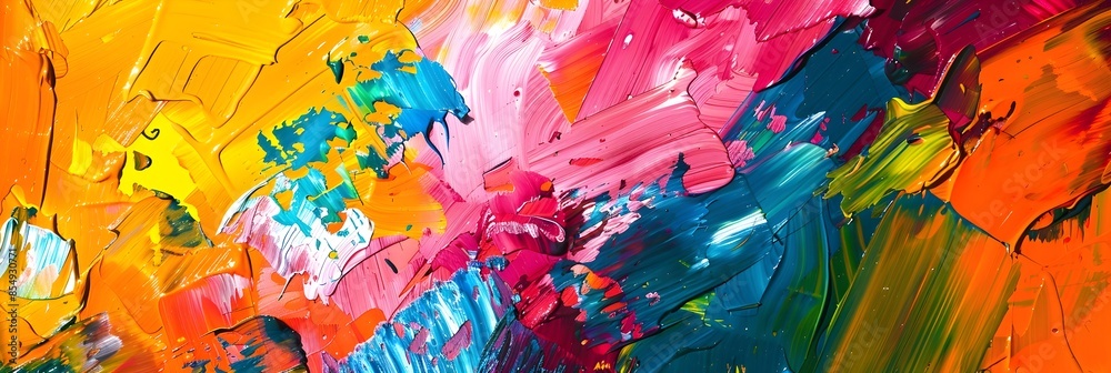 Aufkleber vibrant expression captivating abstract painting showcasing colorful brush strokes and dynamic movem