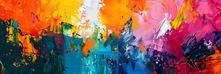 Vibrant Expressionistic Painting Bursting with Fiery Colors and Dynamic Brushstrokes Evoking Emotion and Imagination