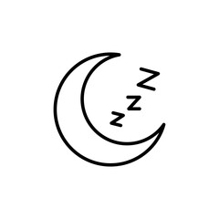 Crescent Moon outline icons, minimalist vector illustration ,simple transparent graphic element .Isolated on white background