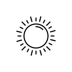 Sun outline icons, minimalist vector illustration ,simple transparent graphic element .Isolated on white background