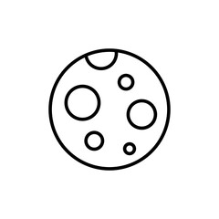 Moon outline icons, minimalist vector illustration ,simple transparent graphic element .Isolated on white background