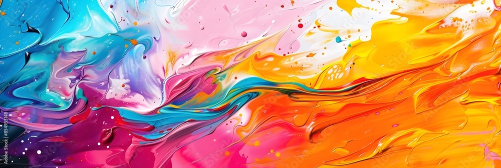Poster vibrant fluid art explosion a mesmerizing kaleidoscope of colors and textures