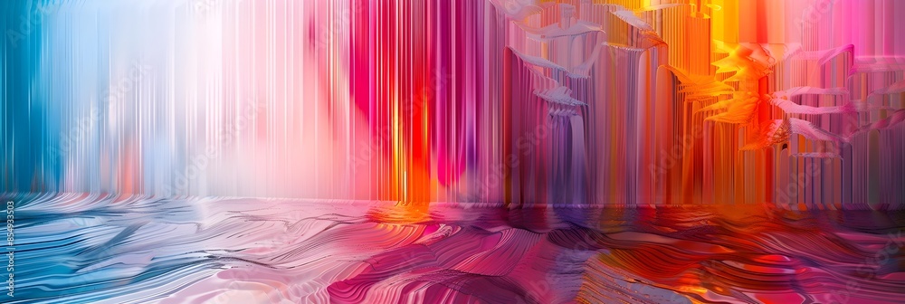 Poster vibrant fluid dreamscape an immersive digital art landscape featuring captivating swirls of color li