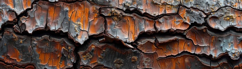 Fototapeta premium A close up of a tree trunk with a lot of cracks and splinters