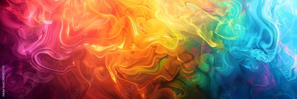 Poster Vibrant Fluid Explosion of Colorful Digital Abstract