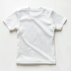 Studio photo of white kids t shirt isolated on white Generative Ai 