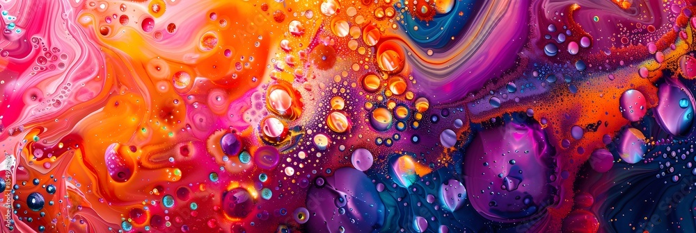 Fototapete vibrant fluid motion explosion of colorful abstract swirling patterns and ethereal celestial formati