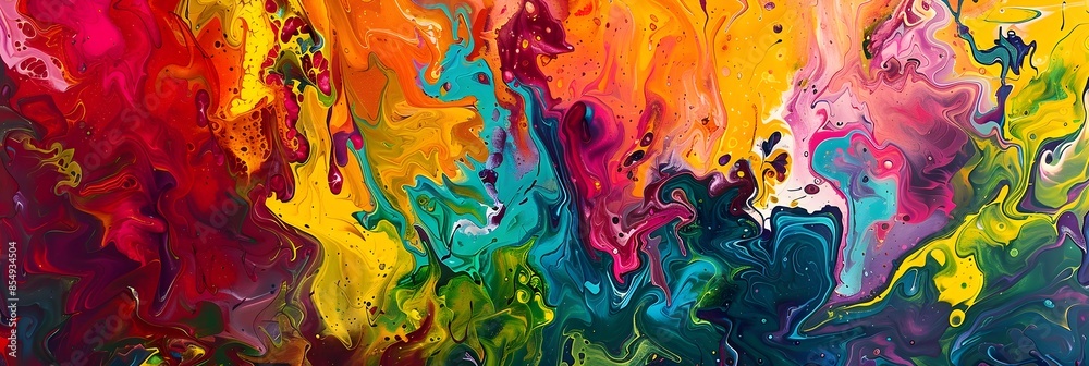 Poster Vibrant Fusion of Color and Texture An Abstract Art Masterpiece