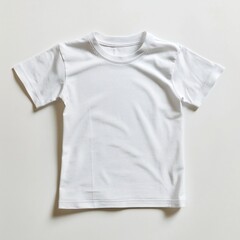 Studio photo of white kids t shirt isolated on white Generative Ai 