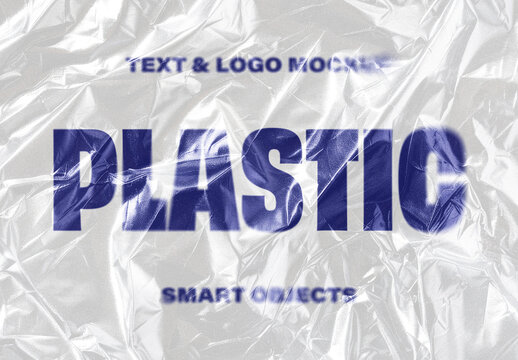 Plastic Text And Logo Effect Mockup