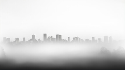 Fototapeta premium architectural white urban background with copy space, row of houses on white fog , blank design, urban concept