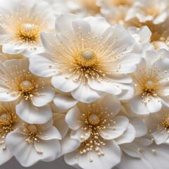 Beautiful white flowers as background, closeup. Floral pattern