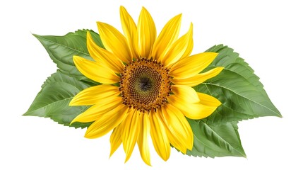 Obraz premium Stunning Closeup of a Vibrant Yellow Sunflower on a White Background