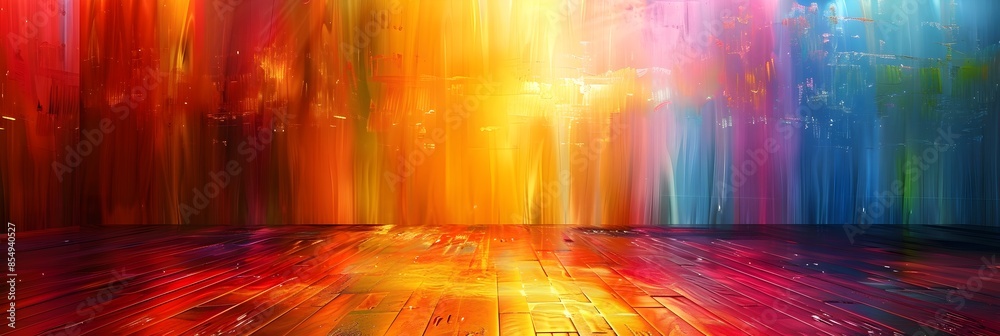 Poster vibrant spectrum of luminous energetic patterns in captivating futuristic digital artwork