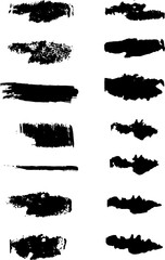set of brushes, collection of black paint brush, strokes, brushes, lines. artistic design elements. Vector illustration. Isolated on white background