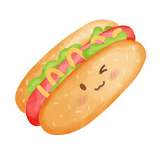 hot dog with mustard