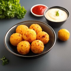 Indian traditional fried dish cheese ball pakora or pakoda