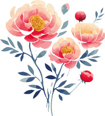 Watercolor Flower with transparent background