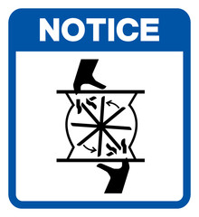 Notice Cutting of Fingers Rotating Blade Symbol Sign, Vector Illustration, Isolate On White Background Label .EPS10