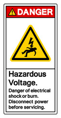 Fototapeta premium Danger Hazardous voltage Symbol Sign, Vector Illustration, Isolate On White Background Label .EPS10