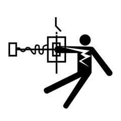 Electrical Hazard Black Icon,Vector Illustration, Isolate On White Background Label. EPS10