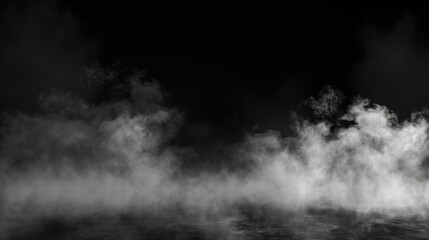 Fototapeta premium White smoke rising from black ground