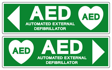 AED Automated External Defibrillator Symbol Sign, Vector Illustration, Isolate On White Background Label .EPS10