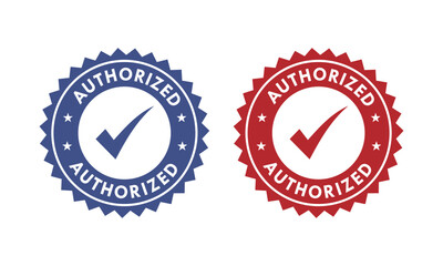 Authorized badge design template illustration