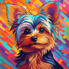 Beautiful yorkshire terrier puppy Portrait, AI generated