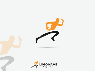 Runner logo design. Run logo. Business. Gym. Fitness. Run sports. Human. Speed. Creative run logo design template vector. Premium