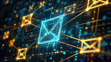 Obraz premium secure digital encryption of sensitive email data intricate patterns representing algorithms concept