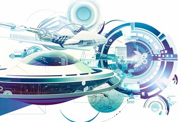 Conceptual Technology Flat Illustration created with Generative AI