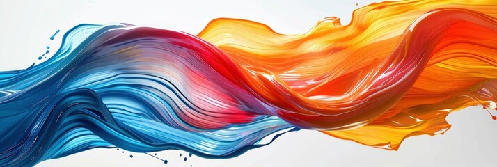 Color brush paint ribbon stroke swirl abstract splash background wave, photorealistic, high-resolution image, Close-up, mix color, Leading lines, centered in frame