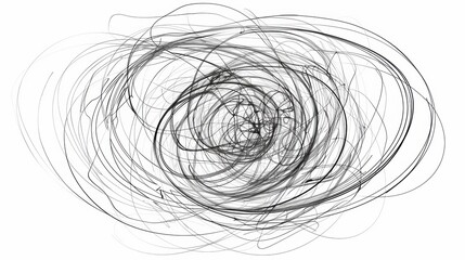 Abstract black lines create a vortex of chaos and order