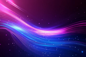 Fototapeta premium Abstract Wave of Glowing Stars background purple blue