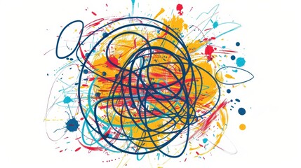 Fototapeta premium Abstract vector illustration of colorful lines and splatters
