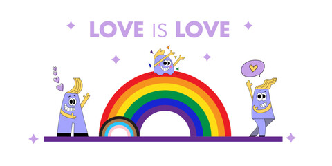 Pride month celebration design, love is love, vector background,rainbow design displays diversity of LGBTQAI+ community.