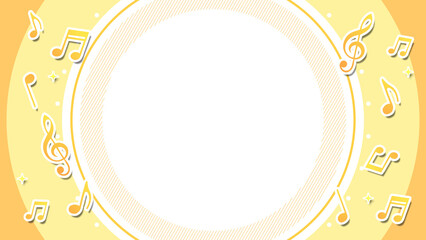 揺れる音符と弾ける円のアニメーション　音符の色はグラデーション