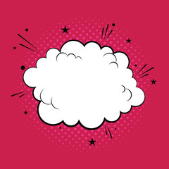 Comic speech bubble. boom comic book explosion design. big comic cloud with halftone. vector illustration