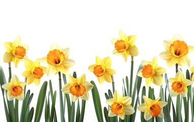 Obraz premium Daffodil frame clipart with a daffodil border around a photo or artwork