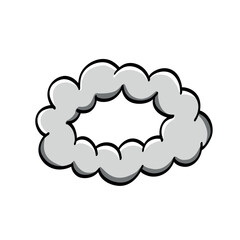 Speech bubble clouds Comic speech bubble with emotion. Hand drawing. Color vector illustration in cartoon line style.